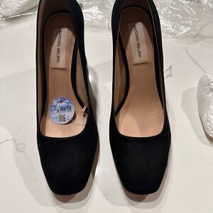 Antonio Melani black suede  heels
